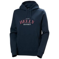 Bluza damska z kapturem Helly Hansen Cora Graphic. Niebieskie bluzy damskie Helly Hansen, na lato, l, bez wzorów, z bawełny, bez ramiączek, z kapturem. Za 372.50 zł.