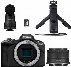 Aparat Canon EOS R50 czarny + RF-S 18-45mm f/4.5-6.3 IS STM Creator Kit (5811C035). Aparaty bezlusterkowce Canon. Za 3,498.00 zł.