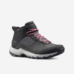 Buty turystyczne damskie Quechua MH500 Mid wodoodporne. Brązowe obuwie trekkingowe damskie QUECHUA, z kauczuku, bez zapięcia. Za 329.99 zł.