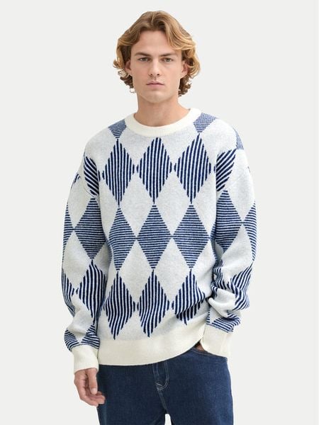 Tom Tailor Denim Sweter 1043026 Niebieski Regular Fit. Niebieskie swetry męskie TOM TAILOR DENIM, m, bez wzorów, z denimu, bez kołnierzyka, bez ramiączek. Za 139.99 zł.