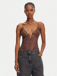 Patrizia Pepe Body 2I0143/A602-B825 Brązowy. Brązowe body Patrizia Pepe, bez wzorów, z syntetyku. Za 379.99 zł.