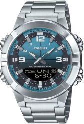 Zegarek Casio Timeless męski analogowo-cyfrowy 52 mm (AMW-870DA-2A2VDF). Analogowe zegarki męskie Casio, bez wzorów. Za 349.99 zł.