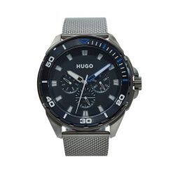 Zegarek HUGO. Szare zegarki męskie Hugo, bez wzorów, srebrne. Za 679.99 zł.