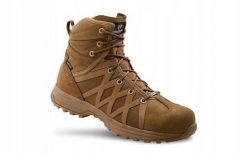 Buty militarne trekkingowe Crispi Ares 6 GTX. Brązowe trekkingi męskie Crispi, z materiału, bez zapięcia. Za 1,549.00 zł.