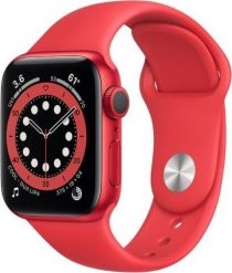 Smartwatch Apple Watch 6 GPS 40mm Red Alu Red Sport Czerwony (M00A3WB/A). Czerwone zegarki smartwatch Apple, bez wzorów. Za 1,680.87 zł.