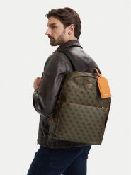 Guess Plecak HMMIII P6219 Brązowy ciemny. Brązowe plecaki męskie Guess, z aplikacjami, ze skóry. Za 499.99 zł.