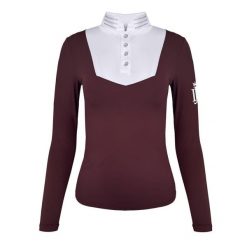 Koszula konkursowa Roma bordowy. Brązowe koszule damskie JD ATTACK, bez wzorów, sportowe, bez kołnierzyka, bez ramiączek. Za 229.00 zł.