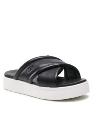 Ugg Klapki W Zayne Crossband 1128635 Czarny. Czarne klapki damskie UGG, bez wzorów, ze skóry, bez obcasa, bez zapięcia. Za 419.99 zł.