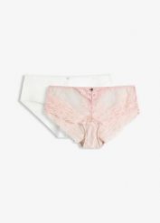 Figi panty z bezszwowym tyłem (2 pary). Czerwone majtki damskie bonprix. Za 69.99 zł.