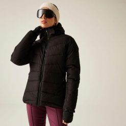 Kurtka narciarska damska z membraną Glacier Dare 2b. Czarne kurtki sportowe damskie Dare 2B, na zimę, bez wzorów, z puchu, bez ramiączek, z kapturem, narciarskie. Za 544.00 zł.