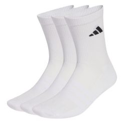 Skarpety Cushioned Sportswear Crew, 3 Pary W Opakowaniu. Białe skarpetki damskie Adidas, bez wzorów. Za 59.95 zł.