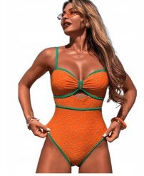 Modny jednoczęściowy strój kąpielowy wyszczuplający sexy kobiecy Orange XL. Pomarańczowe stroje kąpielowe damskie Pan i Pani Gadżet, xl, bez wzorów. Za 89.25 zł.