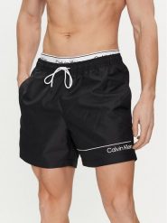 Calvin Klein Swimwear Szorty kąpielowe KM0KM00957 Czarny Regular Fit. Czarne kąpielówki męskie Calvin Klein Swimwear, bez wzorów, z syntetyku. Za 349.99 zł.