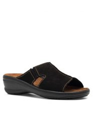 Go Soft Klapki ARC-4854-07 Czarny. Czarne klapki damskie GO SOFT, bez wzorów, ze skóry, bez obcasa, bez zapięcia. Za 149.99 zł.