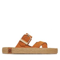 Klapki Bohonomad. Brązowe klapki damskie Bohonomad, bez wzorów, bez obcasa, bez zapięcia. Za 219.99 zł.