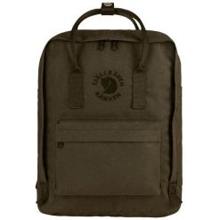 Plecak sportowo-miejski Re-Kanken 16l. Zielone plecaki męskie Fjällräven, bez wzorów, z materiału, sportowe. Za 452.40 zł.