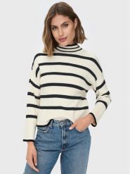 ONLY Sweter Fibi 15259096 Beżowy Regular Fit. Brązowe swetry nierozpinane damskie ONLY, l, bez wzorów, z wiskozy, bez kołnierzyka, bez ramiączek. Za 189.99 zł.