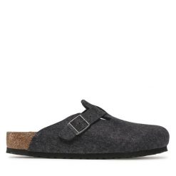 Klapki Birkenstock. Szare klapki męskie Birkenstock, bez wzorów, bez zapięcia. Za 459.99 zł.