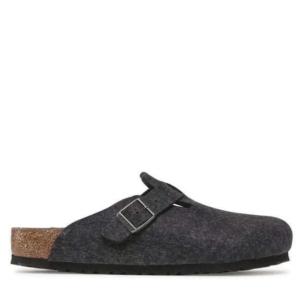 Klapki Birkenstock. Szare klapki męskie Birkenstock, bez wzorów, bez zapięcia. Za 579.99 zł.