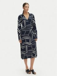 Tommy Hilfiger Sukienka codzienna WW0WW48934 Granatowy Relaxed Fit. Niebieskie sukienki damskie Tommy Hilfiger, na co dzień, bez wzorów, bez kołnierzyka, bez ramiączek, proste. Za 849.99 zł.