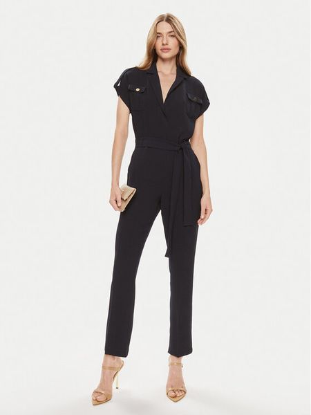 Morgan Kombinezon 231-PSAFA Granatowy Regular Fit. Niebieskie sukienki damskie Morgan, bez wzorów, z syntetyku, bez kołnierzyka, bez ramiączek. Za 309.99 zł.