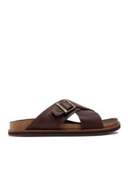 Timberland Klapki Amalfi Vibes Slide TB0A41A1V131 Brązowy. Brązowe klapki męskie Timberland, bez wzorów, ze skóry, bez zapięcia. Za 299.99 zł.
