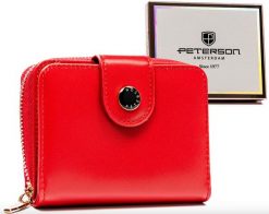 Portfel damski Peterson PTN 014-JI czerwony. Czerwone portfele damskie Peterson, ze skóry. Za 89.00 zł.