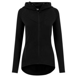 Bluza damska z kapturem Urban Classic athletic interlo zip. Czarne bluzy damskie Urban Classics, bez wzorów, z dresówki, sportowe, bez ramiączek, z kapturem. Za 244.50 zł.