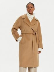 Weekend Max Mara Płaszcz wełniany Cascia 2425016082 Beżowy Regular Fit. Brązowe płaszcze damskie Weekend Max Mara, na zimę, bez wzorów, z kaszmiru, bez kołnierzyka, bez kaptura. Za 6,749.00 zł.