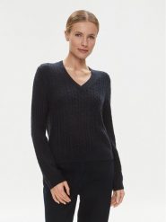 Tommy Hilfiger Sweter WW0WW39887 Granatowy Regular Fit. Niebieskie swetry nierozpinane damskie Tommy Hilfiger, m, bez wzorów, z wełny, bez kołnierzyka, bez ramiączek. Za 439.99 zł.