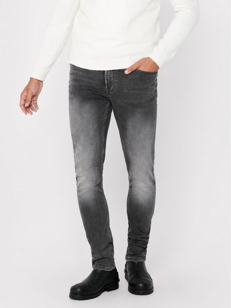 Only & Sons Jeansy Loom 22017103 Szary Slim Fit. Szare jeansy męskie Only & Sons, z bawełny. Za 93.99 zł.