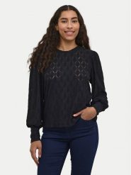 Kaffe Bluzka Tine 10509099 Czarny Regular Fit. Czarne bluzki damskie Kaffe, m, bez wzorów, z syntetyku, bez kołnierzyka, bez ramiączek. Za 219.99 zł.