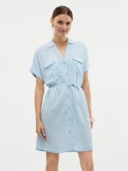 Vero Moda Sukienka letnia Linn 10323027 Błękitny Relaxed Fit. Niebieskie sukienki damskie Vero Moda, na lato, xl, bez wzorów, z wiskozy, bez kołnierzyka, bez ramiączek. Za 129.99 zł.