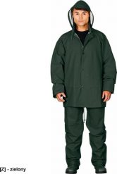 Kurtka męska R.E.I.S. KPLPU - Wysokiej jakości komplet przeciwdeszczowy z elastycznego materiału o wysokiej wytrzymałości - zielony 4XL. Zielone kurtki męskie R.E.I.S., m, bez wzorów, bez kaptura. Za 165.33 zł.