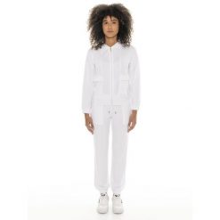 Bluza wygodny z kaptur na co dzień na siłownię. Białe bluzy damskie LEONE 1947 APPAREL, bez wzorów, z dresówki, sportowe, bez ramiączek, bez kaptura. Za 273.65 zł.