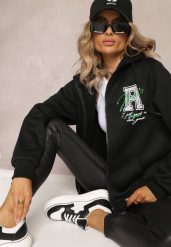 Czarna Bluza z Kapturem i Polarem Sewan. Czarne bluzy damskie Renee, l, z aplikacjami, z polaru, bez ramiączek, z kapturem. Za 79.99 zł.
