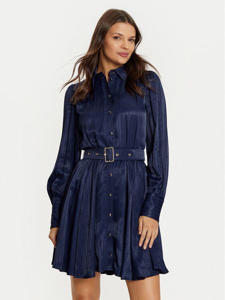 Marciano Guess Sukienka koktajlowa 5RGK22 7169A Granatowy Regular Fit. Niebieskie sukienki damskie Marciano Guess, z aplikacjami, z wiskozy, wizytowe, bez kołnierzyka, bez ramiączek. Za 749.99 zł.