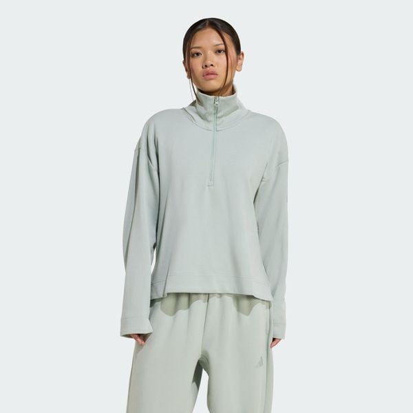 Bluza Soft Lux Quarter-Zip. Białe bluzy damskie Adidas, s, bez wzorów, z bawełny, eleganckie, bez ramiączek, bez kaptura. Za 299.00 zł.