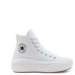 Trampki damskie Converse Chuck Taylor All Star Move Platform Hi. Białe trampki i tenisówki damskie Converse, bez wzorów, z materiału, bez zapięcia. Za 259.99 zł.