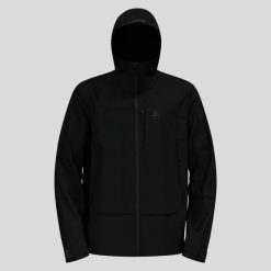 Kurtka techniczna męska ODLO X-Alp 3l Jacket hardshell. Czarne kurtki męskie ODLO, l, bez wzorów, z elastanu, z kapturem. Za 2,199.99 zł.