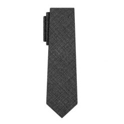 Matowy Krawat Męski z Wiskozy - His Story - Grafitowy Melanż. Szare krawaty i muchy His Story, bez wzorów, z wiskozy. Za 55.00 zł.