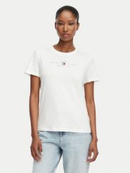 Tommy Jeans T-Shirt Linear Ss Tee DW0DW22789 Kremowy Regular Fit. Białe t-shirty damskie Tommy Jeans, xs, bez wzorów, z bawełny, bez kołnierzyka, bez ramiączek. Za 169.99 zł.