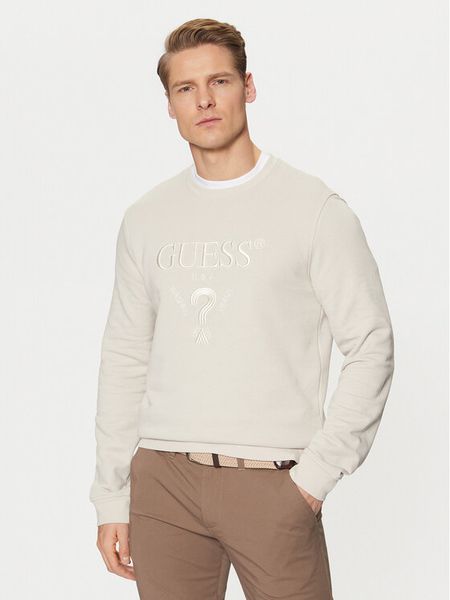 Guess Bluza M5RQ08 KCN01 Écru Regular Fit. Bluzy męskie Guess, m, z aplikacjami, z bawełny, bez ramiączek, bez kaptura. Za 199.99 zł.