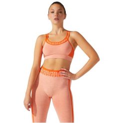 Biustonosz sportowy damski Asics Cropped Logo Seamless Bra. Brązowe bielizna sportowa damska Asics, s, bez wzorów, z elastanu. Za 89.99 zł.