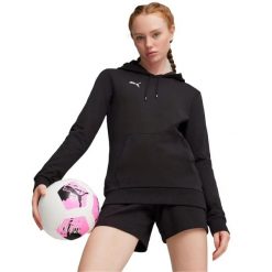Damska Bluza Z Kapturem Team Goal Casual. Czarne bluzy damskie Puma, m, bez wzorów, z bawełny, casualowe, bez ramiączek, z kapturem. Za 240.00 zł.