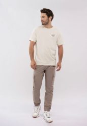 T-shirt z logo na plecach T-ELD. Białe t-shirty męskie Volcano, m, bez wzorów, z bawełny, bez kołnierzyka, bez ramiączek. Za 69.99 zł.
