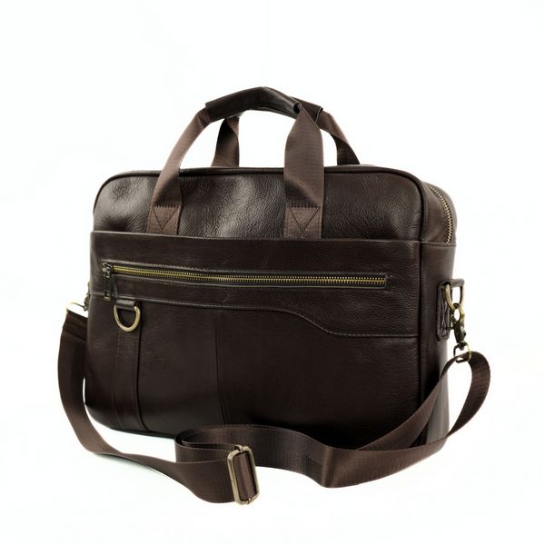 Skórzana duża torba męska na laptopa Solier SL44 Remy ciemny brąz. Brązowe torby na laptopa damskie Solier, bez wzorów, ze skóry. Za 328.99 zł.