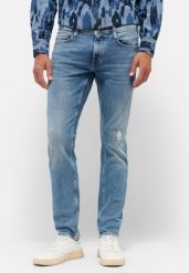 Męskie Spodnie Jeansowe MUSTANG Oregon Slim Denim Blue 1015865 5000 424. Niebieskie jeansy męskie Mustang, z bawełny, klasyczne. W wyprzedaży za 119.99 zł.
