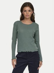 ONLY Bluzka Carlotta 15291987 Zielony Regular Fit. Zielone bluzki damskie ONLY, s, bez wzorów, z bawełny, bez kołnierzyka, bez ramiączek. Za 99.99 zł.