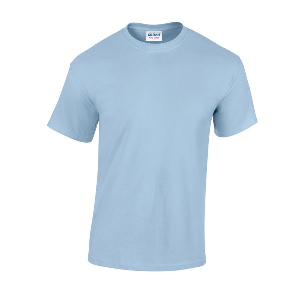Ciężka Bawełniana Koszulka Unisex Dla Dorosłych. Niebieskie bluzki damskie GILDAN, xl, bez wzorów, z bawełny, sportowe, bez kołnierzyka, bez ramiączek. Za 30.99 zł.
